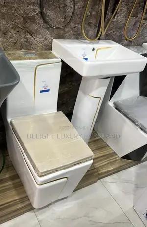 White and Gold Line Design Wc for Your Master Bedroom Very Luxury