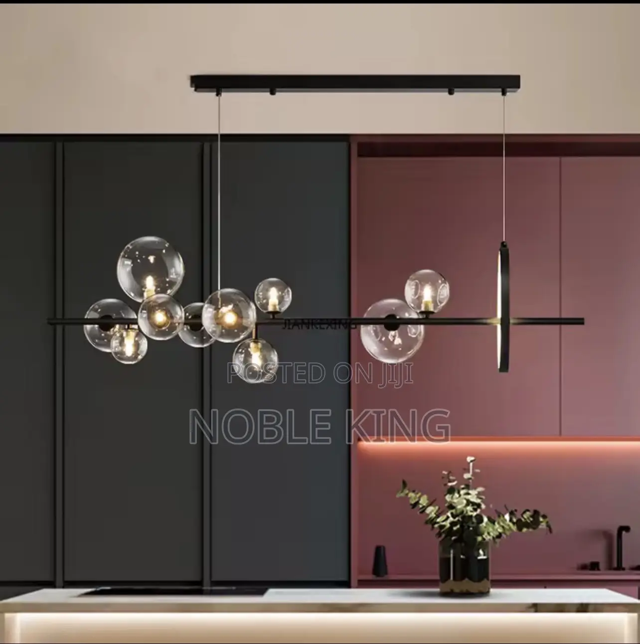 Long G9 Bulb Dining Chandelier