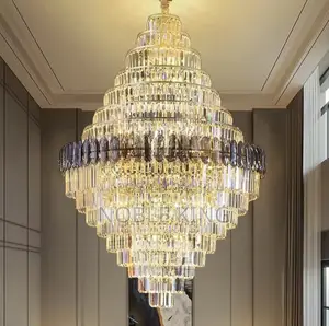 Lobby Long Staircase Chandelier