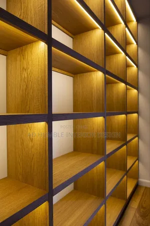 Wooden Market Shelves With Cabinet