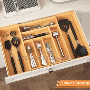 Bamboo Expandable Cutlery Tray Drawer