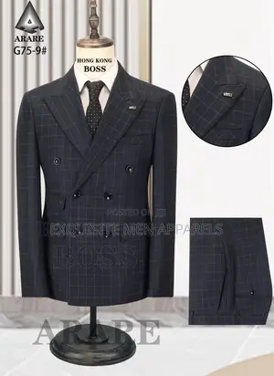 Quality Formal Checkers Turkish Double Breasted Men’S Suits