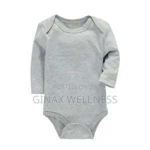 Plain Long-Sleeve Baby Bodysuit (For 0-12 Months Old)