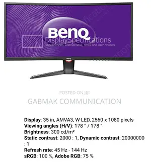 Benq Gaming Monitor 34’ Inches