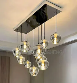 Quality Ceiling Mounted Nordic Chandelier by 10 Glass Bulb Light