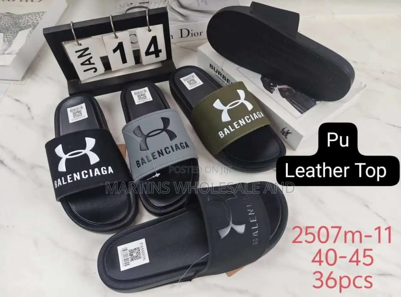 Pu Leather Slides