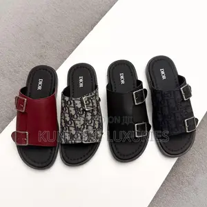 Original Dior Matured Leather Slippers For Men
