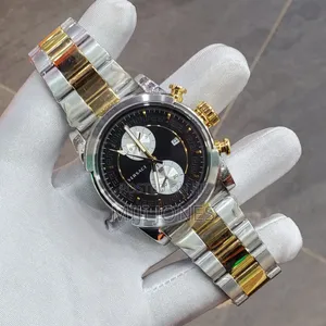 Versace Gold & Silver Chain Chronograph - Black Dial Luxury Watch