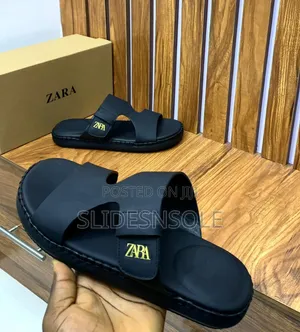 Original Zara Men’S Black Sandals – Comfortable Stylish