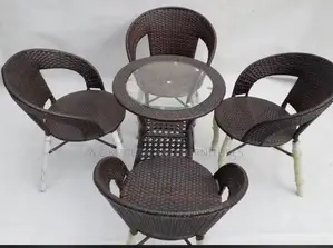 Garden Rattan Chairs /Outdoor Basket Weave Chairs and Table