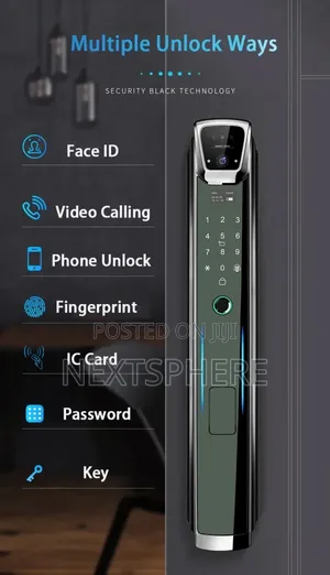 Smart Door Lock With 3d Face Unlock, Fingerprint, Intercom, Tuya App