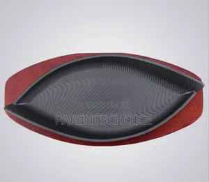 Oval Cast Iron Sizzling Non-Stick Frying Pan