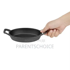 Mini Cast Iron Oval Eared Dish With Wood Base 150x100mm