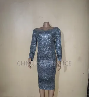 Luxury Shimmer Long Sleeve Midi Dress – Classy Stylish
