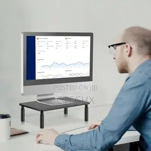 Monitor Stand Riser, Metal Computer Stand, 3 Height Adjustable Riser
