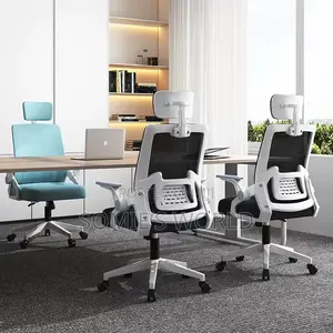 Ergonomic Design Office Chair With Lumber Support- Black White