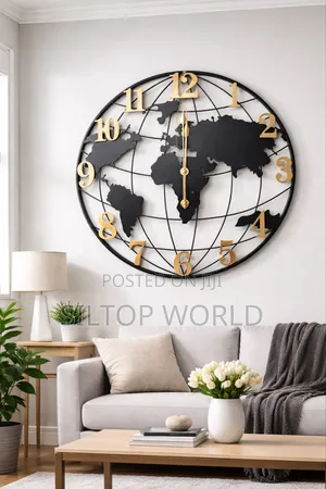 Black With a Touch of Gold Luxury Big Metal Wall Clock