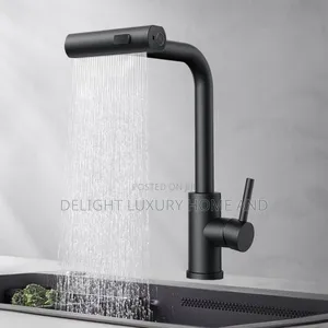 Black Pull Out Sink Mixer Tap Hot and Cold