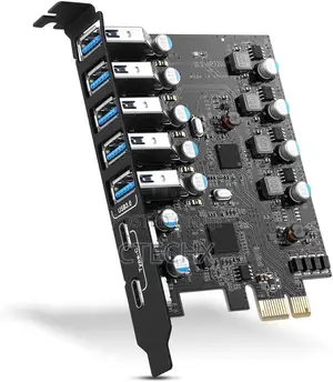7-Port Pcie Usb 3.0 Expansion Card (5x Type-A, 2x Type-C) Win Mac Os