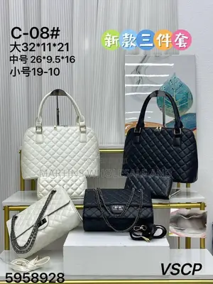 3 in 1" Quilt-Patterned Handbag Set for Women.