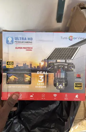 12mp 4g Lite Ultra Hd PTZ Solar Cameras Triple Lens Solar CCTV Camera