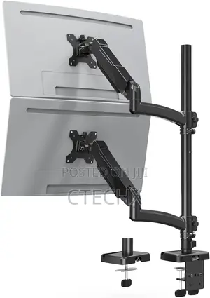 Dual Monitor Stand Adjustable Height for 13-32 Inch Screens Vertical -