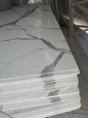 Carara White Super Polished Marble Quartz Slab