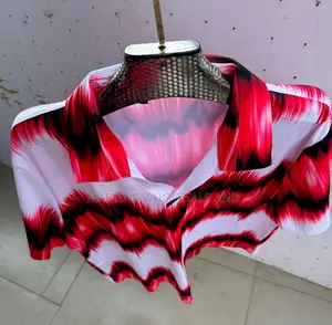 Royal Tail Men's Printed Rayon Cuban Collar Casual Shirt