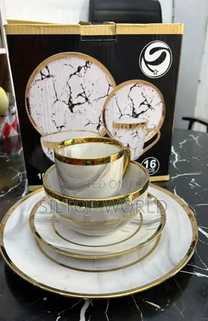 16pcs Marble With a Touch of Gold Dinner Set