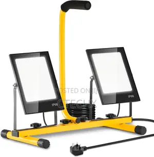 Portable Floodlight With 2 Adjustable Heads, 12000lm Led Work Light
