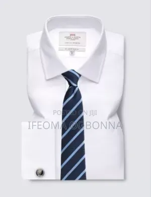 White Plain Shirt With Tie