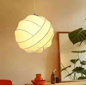 Minimalist Limitation Silk Round Dropping Chandelier Light