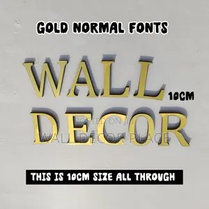 10cm Alphabet Stickers (3d Wall Letters) Normal Font Gold Black