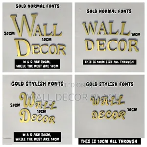 20cm Alphabet Stickers (3d Wall Letter) Normal Font Gold Colour
