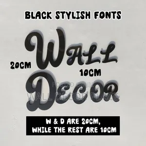 20cm Alphabet Stickers Stylish Font (Gold Black Colour)