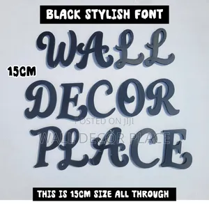 15cm Alphabet Stickers Stylish Font Black