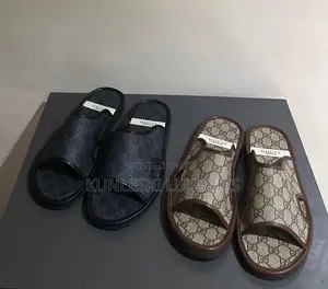 Original Gucci Matured Leather Slippers For Men