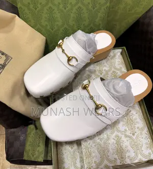 Luxury Italian Gucci White Mule 40-48