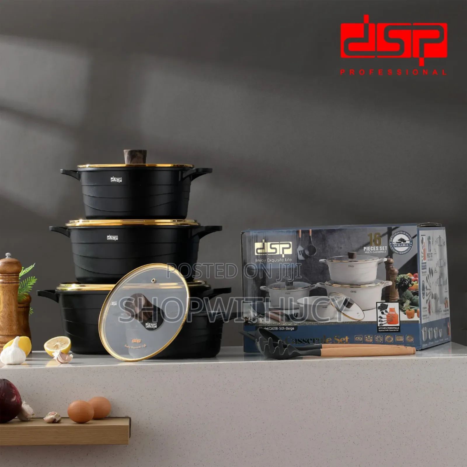 DSP Professional Multi-Cookware Set, 16-Piece Collection.