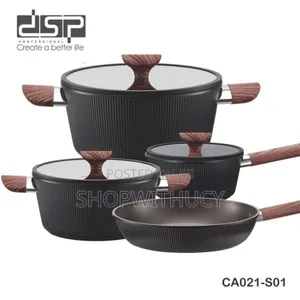 DSP Ca021-S01-Black 7-Piece Die-Cast Aluminum Non-Stick Cookware Set