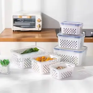 3 in 1 Refrigerator Storage Container With Drain Basket