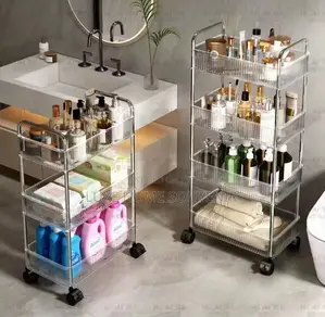 3 Step Arcylic Storage Trolley With Wheel