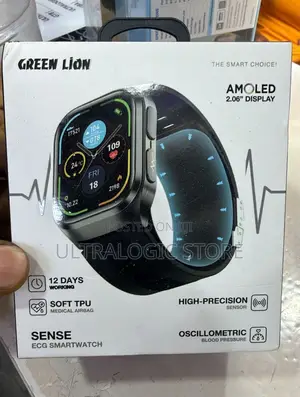 New Green Lion Sense Ecg Smart Watch - High Precision Sensor