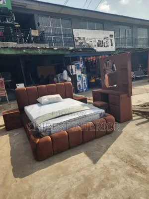 Brand New 5by6 Bed With Side Drawers and Dresser