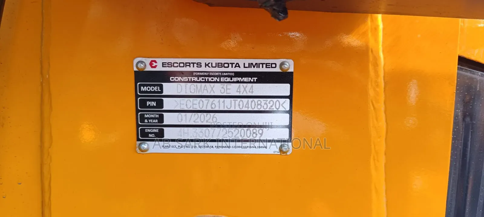 Escort Backhoe Loader 2026