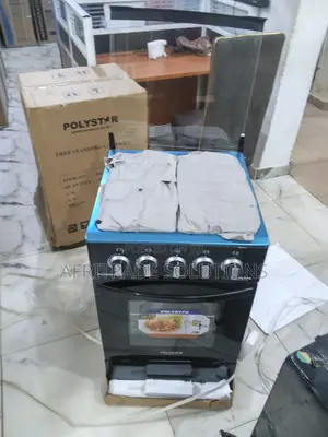Polystar 4‐Gas Standing Cooker (Black Glass Oven)