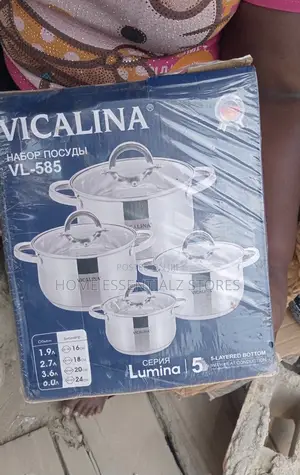 Vicalina Lumina 5-Piece Stainless Steel Induction Pots With Glass Lids