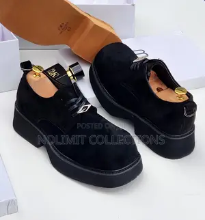 Classy High Soled Balenciaga Suede Derby Shoes
