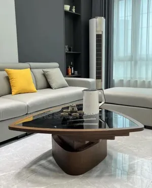 Wooden Center Table With A Glass Top