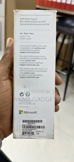 Microsoft Surface 65w Power Supply